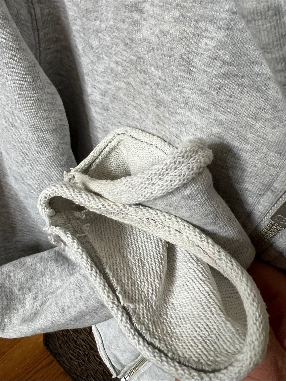 Ivory Ella full zip graphic hoodie distressed unfinished hems organic cotton M - Picture 7 of 10
